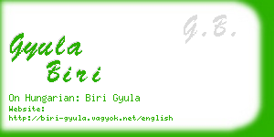 gyula biri business card